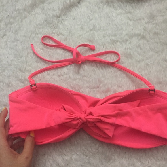 🔥 neon pink twist Bandeau bikini top - Picture 4 of 6